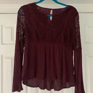 Maroon top